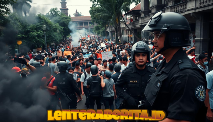 Delapan polisi dan 2 warga sipil terluka saat demonstrasi di Denpasar